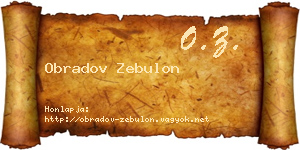 Obradov Zebulon névjegykártya
